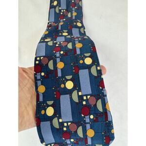 VTG Frank Lloyd Wright Tie 100% Silk Made Italy Confetti Twee Geometric Colorful